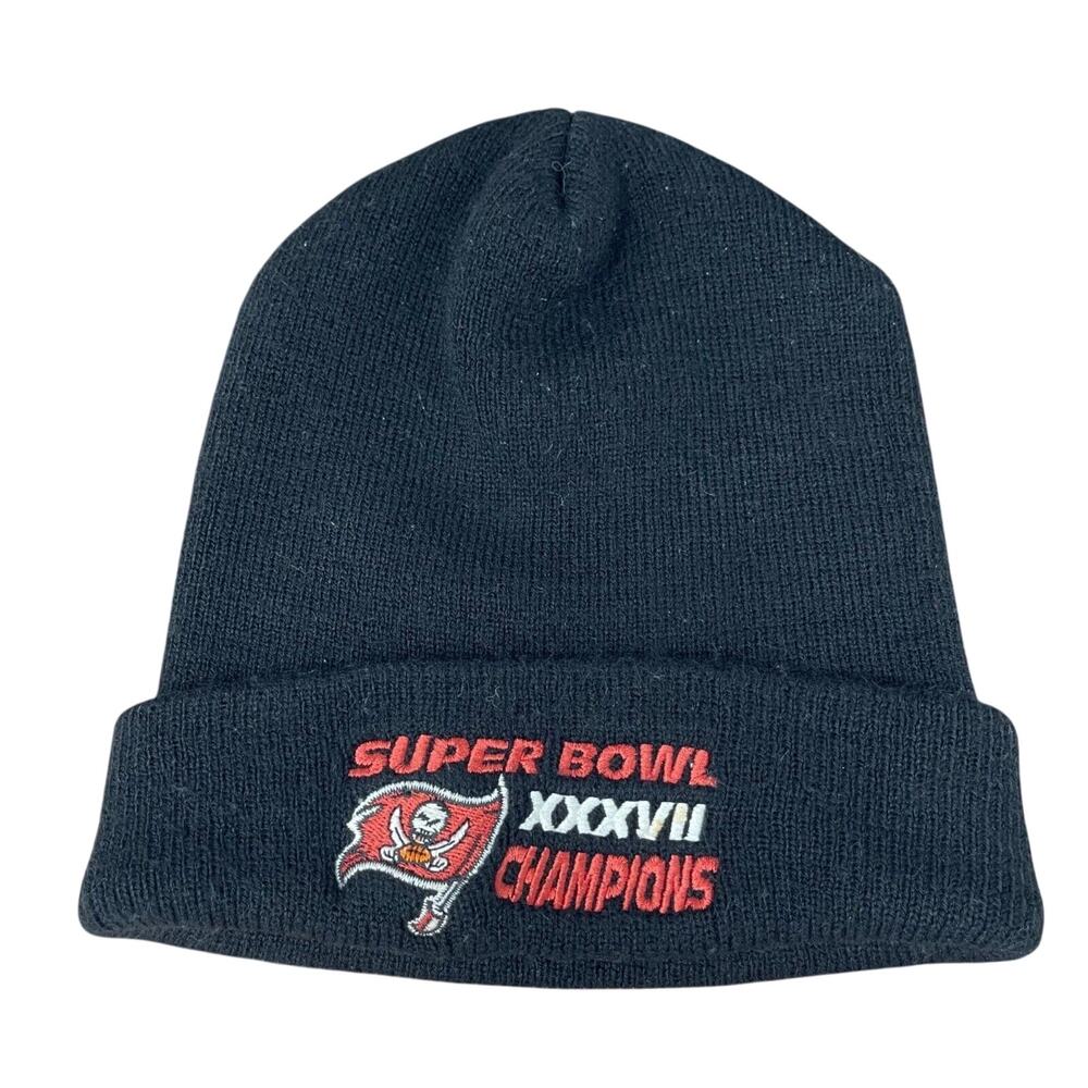 Tampa Bay Buccaneers Beanie Cap Hat Adult One Size Black Super Bowl Champions